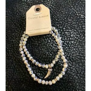 NWT‎ Crystal Avenue Beaded Stretchy Bracelet